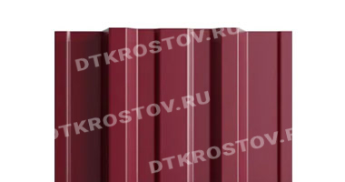Фото евроштакетника для забора МП TRAPEZE прямой верх 0.45 двусторонний красное вино со склада в Ростове-на-Дону