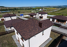 изображение крыши дома с гибкой черепицей Деке серия Стандарт коллекция Тетрис