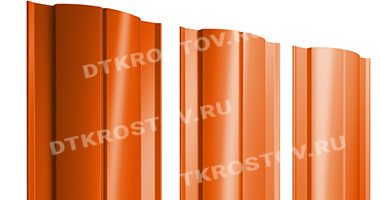 Фото евроштакетника для забора круглый Drap TwinColor 0.45 чистый оранжевый со склада в Ростове-на-Дону
