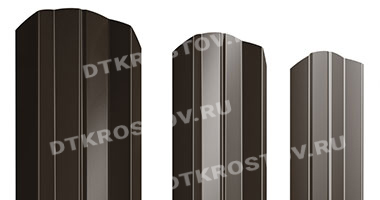 Фото евроштакетника для забора М-образный фигурный GreenCoat Pural BT 0.5 темно-коричневый со склада в Ростове-на-Дону