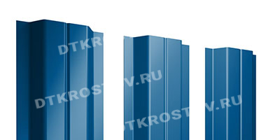 Фото евроштакетника для забора П-образный 0.45 сигнальный синий со склада в Ростове-на-Дону