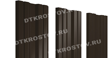 Фото евроштакетника для забора Twin фигурный Velur 0.5 темно-коричневый со склада в Ростове-на-Дону