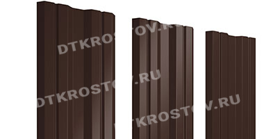 Фото евроштакетника для забора Twin двусторонний 0.45 шоколадно-коричневый со склада в Ростове-на-Дону