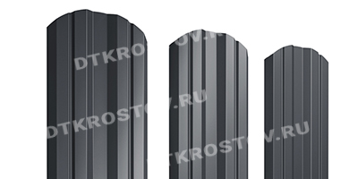 Фото евроштакетника для забора Twin фигурный фигурный Rooftop Matte 0.5 графитовый серый со склада в Ростове-на-Дону