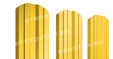Фото евроштакетника для забора Twin фигурный двусторонний 0.45 цинково-желтый со склада в Ростове-на-Дону