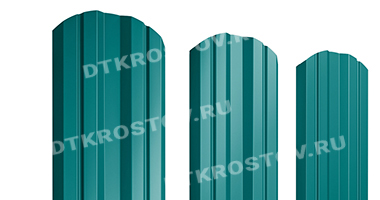 Фото евроштакетника для забора Twin фигурный двусторонний 0.45 водная синь со склада в Ростове-на-Дону