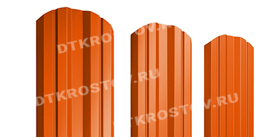 Фото евроштакетника для забора Twin фигурный Drap Twin фигурныйColor 0.45 чистый оранжевый со склада в Ростове-на-Дону