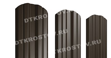 Фото евроштакетника для забора Twin фигурный GreenCoat Pural BT 0.5 темно-коричневый со склада в Ростове-на-Дону