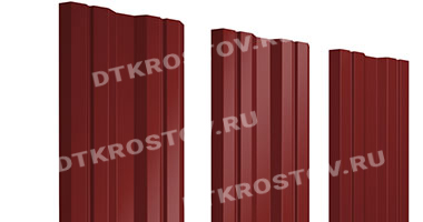 Фото евроштакетника для забора Twin 0.45 коричнево-красный со склада в Ростове-на-Дону