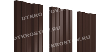 Фото евроштакетника для забора Twin фигурный Quarzit 0.5 шоколад со склада в Ростове-на-Дону