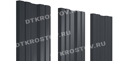 Фото евроштакетника для забора Twin Satin 0.5 графитовый серый со склада в Ростове-на-Дону