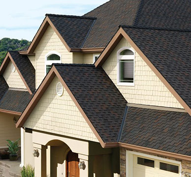 Фотография крыши дома с мягкой черепицей Икопал цвет натурально-коричневый