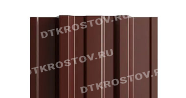 Фото евроштакетника для забора МП TRAPEZE прямой верх 0.45 двусторонний шоколад со склада в Ростове-на-Дону