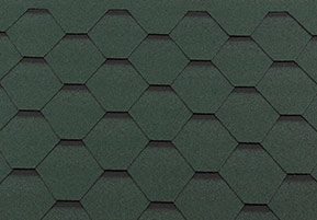 фотография гибкой черепицы Руфшилд марки классик стандарт цвет зеленый с оттенением