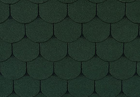 фотография гибкой черепицы Руфшилд марки фамили лайт Готик, цвет Зеленый