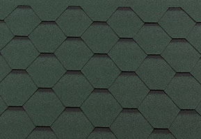 фотография гибкой черепицы Руфшилд марки Премиум Стандарт цвет Зеленый с оттенением