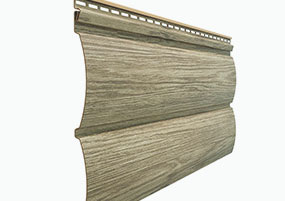 фото винилового сайдинга  lux woodslide от компании Деке (Docke) цвет Кедр форма Бревно