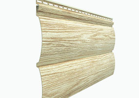 фото винилового сайдинга  lux woodslide от компании Деке (Docke) цвет Рябина форма Бревно