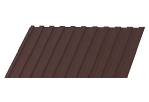 Профлист С-8х1150 толщиной 0,5 мм в покрытии PURETAN темно-коричневый со склада в Ростове-на-Дону