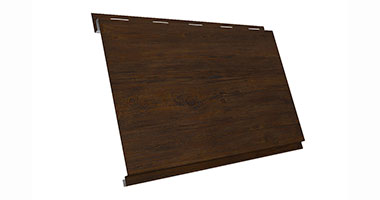 Изображение металлического сайдинга вертикаль 0,45 Print Elite Chestnut Wood со склада в Ростове-на-Дону